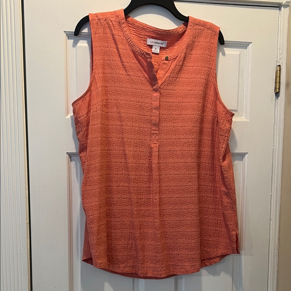 Liz Claiborne Orange Sleeveless Blouse